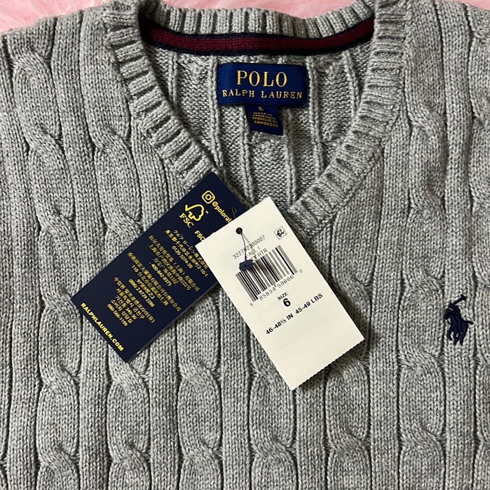 New Polo Ralph Lauren Little Boys Cable-Knit Sweater Vest - Picture 6 of 6